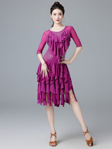 เต้นรําละติน เดรส 2024 ใหม่ Blackpool การแข่งขัน Professional ดอกไม้ Heavy Rhinestone เต้นรํา เดรส สําหรับผู้หญิง