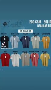 Baju T-Shirt Kosong 100% Kapas 200 GSM Jenis Crewn Neck untuk Musim Sejuk/Panas/Musim Gugur