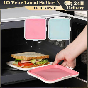 Portable Silicone Microwave Sandwich Storage Box Tuppers Food Bento School Breakfast Lunch Boxes Reusable Toast Container Case