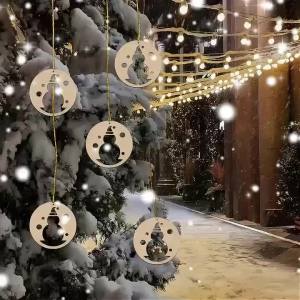 10-piece wooden hanging ornaments holiday gift decorations handmade DIY home festive pendant decorations