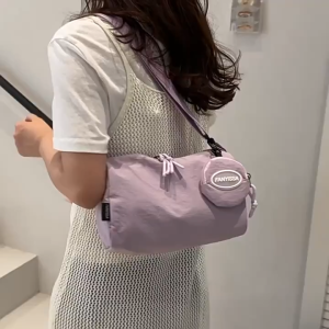 Tas Selempang Wanita Nylon Dompet Mini Japanese Fashion Natural Color Crossbody Bag JCTS273