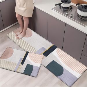 Thảm Nhà Bếp Họa Tiết Hình Học Phong Cách Hiện Đại Chống Thấm Nước Chất Liệu Polyester Không Dệt Dùng Cho Phòng Khách Phòng Ngủ Phòng Giặt Trang Trí Văn Phòng