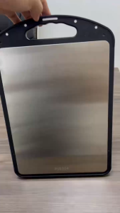 GVW Chopping Board Antibacterial 304 Stainless Steel Wheat Straw 2 Sided Kitchen Dapur Rak Shelf