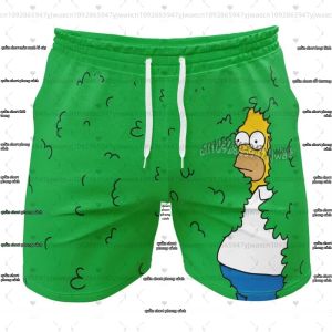 Quần Short Cosplay The Simpsons Nhanh Khô Dành Cho Nam Họa Tiết Hawaii Hình Bông Tuyết & Cây Holly Thiết Kế Hoạt Hình Dành Cho Kỳ Nghỉ Hè Đi Biển