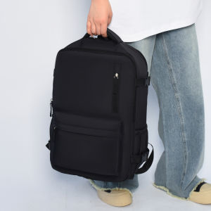Solid Color Large-Capacity Waterproof Backpack for Men Lightweight and Burden-Reducing School Bag for Junior High School High School and College Students Travel Backpack for Women Trendy