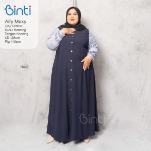 DRESS JUMBO AIFY MAXY LD 135 3XL XXXL BAHAN CEY CRINCLE BY BINTI GAMIS JUMBO TERBARU
