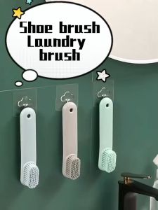 Ecoco Laundry Brush with Soft Bristle Shoe Brush with Long Handle Cleaning Tool Scrubbing for Bathroom Kitchen Carpet