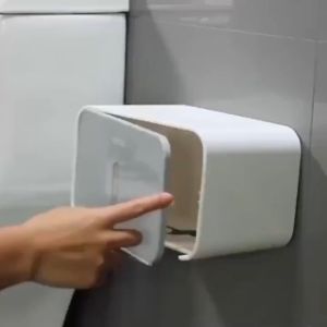 ECOCO กล่องใส่ทิชชู่ กันน้ำ ติดผนังไม่ต้องเจาะ กล่องเก็บของ กล่องเก็บของติดผนัง กล่องใส่ทิชชู่ ไม่รู้จักหรือติดตั้ง