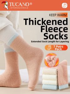 TUCANO | Thick Warm Children Socks Water Mink Fluffy  Middle Calf Length