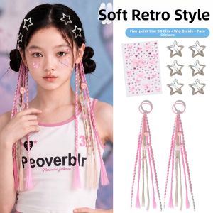 DUBAO | Colorful Box Braids Glitter Face Stickers Stage Accessories