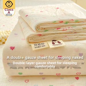 HAOMIAN | Double Layer Gauze Bed Skirt Set Single Size Water Washed Cotton