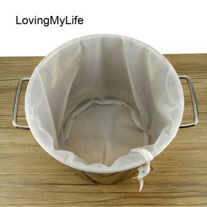 【Ready!】120mesh Nylon Fine Mesh All Purpose Coffee Filter Nut Milk Bag Food Special Cooking Reusable Colander Wine Strainer Cheese Cloth Beer Homebrew Filter Bag