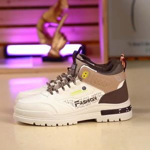 NEW Men Ankle Boots Cowboy Boots for men  High Top Lace up fashion Casual Shoes