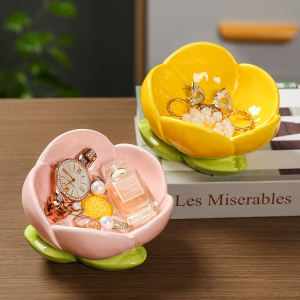 ของตกแต่งบ้าน การตกแต่งโมเดลทิวลิป ชั้นวางตกแต่งสำหรับเก็บกุญแจบนเดสก์ท็อป อุปกรณ์จัดเก็บเครื่องสำอาง