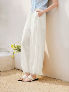 XIANGYING | Drapey Loose High-Waist Wide Leg Cropped Pants