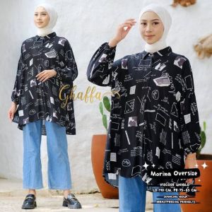 kemeja wanita model terbaru//kemeja motif rayon yang sedang trend LD.120