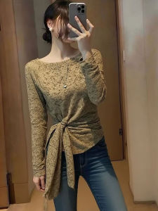 XIYUQI | Slimming Brown Blouse Top
