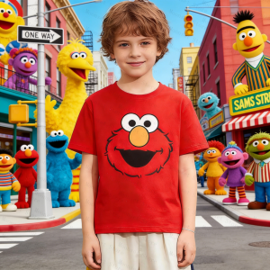 Cute TShirts Elmo Oscar Big Bird Cookie Monster Cute Cartoon Woman t-shirts Character Adult Childrens Parent Child T shirts