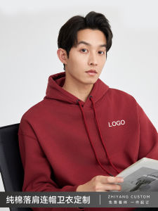 เสื้อสเวตเตอร์คอกลมแขนยาวผ้าฝ้ายแท้พิมพ์โลโก้ปักลายฤดูใบไม้ร่วง 2024 เสื้อสเวตเตอร์ผู้ชายแบบสวมหัวหลวมๆ สไตล์ยุโรปและอเมริกัน