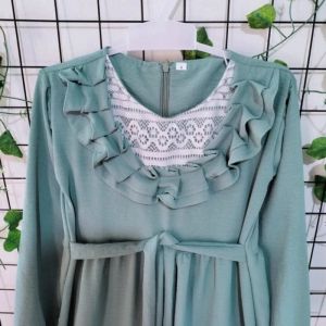 Gamis Anak Perempuan Terbaru 2023 Crinkle Airflow Usia 2 - 12 Tahun Kombinasi Brukat Kekinian Viral