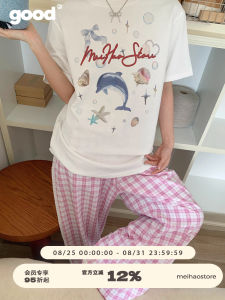 เสื้อยืดแขนสั้นผ้าฝ้ายหลวมสำหรับฤดูร้อน ลายหอยมังกรโชคดี ลายฉลาม ทรงหลวม คอกลม สำหรับผู้ชาย เสื้อยืดคอกลมแขนสั้น