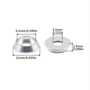 8pcs/10pcs aAluminum Alloy Recessed Washer M3 M4 M5 M6 M8 Colourful Aluminum Cup Head Washer for Button Head Screw Bolts