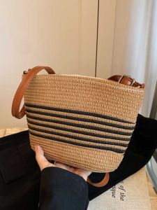 Túi Đeo Chéo Nhỏ Bằng Rơm Mùa Hè Túi Đeo Chéo Đi Biển Túi Đeo Chéo Thường Ngày Túi Đeo Chéo Kiểu Thùng Túi Đeo Chéo Mềm