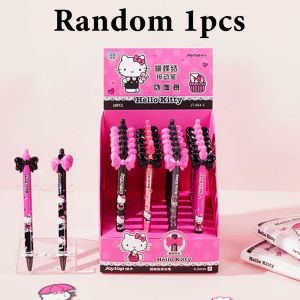 Sanrio | Genuine Sanrio Hello Kitty 0.5MM Black Gel Pen Cute Kuromi Kt Cat Push-Button Ballpoint Pens For Writing Drawing Stationery Gift