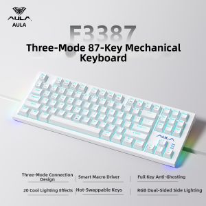 AULA | Triple Mode Gaming & Office Hot-Swappable Mechanical Keyboard Blue Red Switch