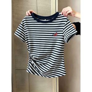 V.C.I | Trendy Stripe Summer T-Shirt Womens High Quality Cotton Top