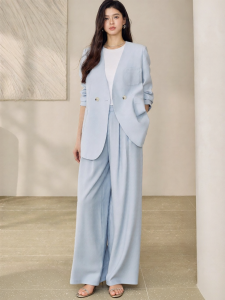 Roey s house | High-Quality Business Light Blue Suit Jacket for Women