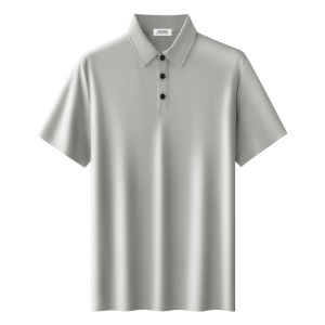 miiow | Mens Short Sleeve Polo Shirt Ice Oxygen Silk Cotton Breathable Seamless Comfortable T-shirt Summer New Style MiiOW Cat Person
