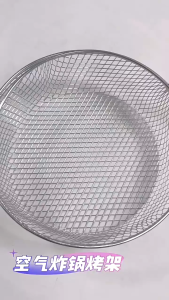 Keranixy Stainless Steel Air Fryer Basket with Handle Cookware Multi Functional Steamer Drain Basket Peralatan Dapur