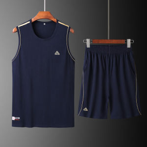 Mens Basketball Uniform 100% Cotton Sportswear Running Fitness Loose Fit Training Team Suit Printed Summer Active Set