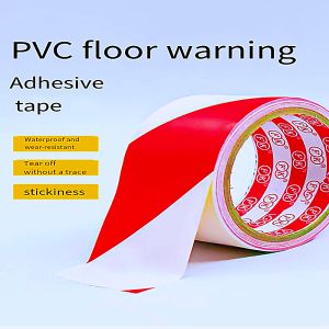 PVC red and white warning tape safety line zebra tape cordon isolation tape waterproof wear-resistant positioning division of the area fire colour landmark 5S floor marking floor tape white red floor tape