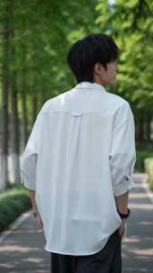 Men Oversized Short Sleeve Shirt Lapel Collar Rivet Decor Pleated Casual Top Breathable Loose Streetwear Blouse White Wine Red Black 3 Colors