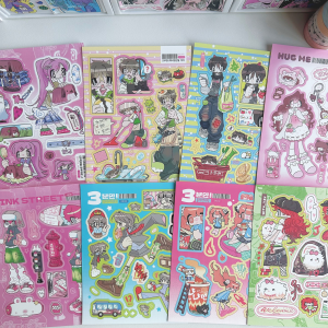 1/8PCS Korean Cute Cartoon Girl Stickers Cool Boy Stickers Hand Account Diary Scrapbook DIY Decorative Character Stickers