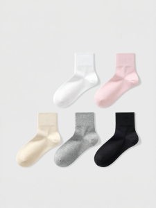 Secret World | Antibacterial Odor-Eliminating 100 Pure Cotton Socks Medium Crew