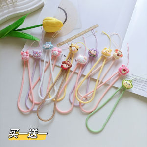 Cute Strawberry Bear Mobile Phone Lanyard Liquid Silicone Wrist Pendant Womens Cute Melody Hello Kitty Short Rope