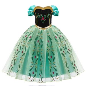 3 5 6 8 10 Years Girls Elsa 2 Costume Kids Halloween Cosplay Princess Dress Children Birthday Party Frocks Clothes Up