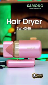 SAMONO Hair Dryer Mini Pengering Rambut Lipat 20 Juta Ion Negatif Angin Dingin Low Watt Garansi 1 Tahun SW-HD40