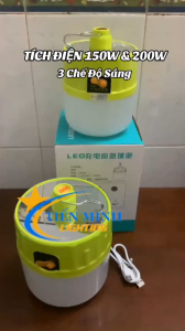 Bóng Tích Điện 150W/200W 3 Chế Độ Sáng Thời Gian Sáng Lâu