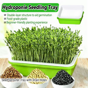 Ellebreen Seed Germination Tray Double Layer Plant Peanut Bean Sprout Soilless Hydroponic Seedling Tray 1Set