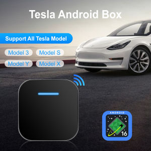Wireless CarPlay and Android Auto Tesla Box Install Apps Play Store Android 16 AI Box for Tesla Model 3 Model Y Model S Model X