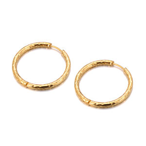 Lokaer Waterproof 316L Stainless Steel Geometric Huggie Hoop Earrings 18K Gold Plated Charm Fashion Jewelry For Women E24114