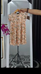 Dress laesha rayon motif bunga / polos anak perempuan