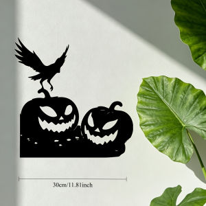 CIFbuy | CIFBUY Halloween Pumpkin Metal Wall Art Laser Cut Wrought Iron Sign Rustic Farmhouse Decor for Living Room Bedroom Porch Cabin