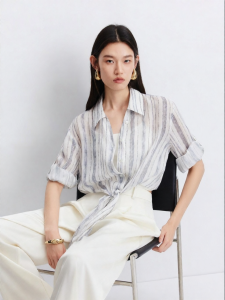 Vero Moda | Autumn Winter 2026 Plaid Ramie Patchwork Striped Womens Shirt