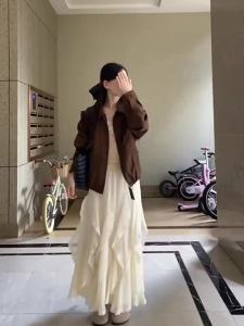 CHOUXIE | Suede Velvet American Vintage Jacket Short Style