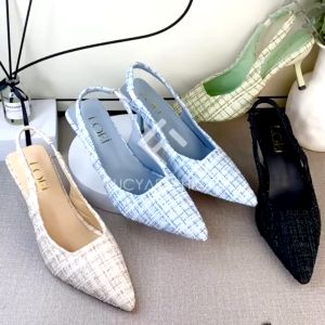 Viral Tweed Heels Wanita - Sepatu Hak Tinggi untuk Pesta ala Fashion Korea Style Kekinian